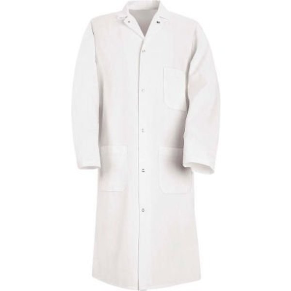 Vf Imagewear Red Kap¬Æ Gripper-Front Butcher Coat W/Exterior Top Pocket, Spun Polyester, White, XL KS62WHRGXL